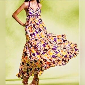 NWOT - Moda International Colorful Halter Maxi Dress